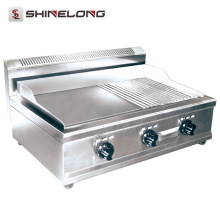 K482 Stainless Steel Counter Top Gas Half-Grooved Griddle